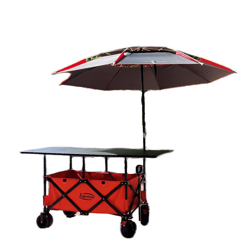 大桌167粉餐车折叠冰摆摊可遮阳伞加长车带加长板摆摊车升降