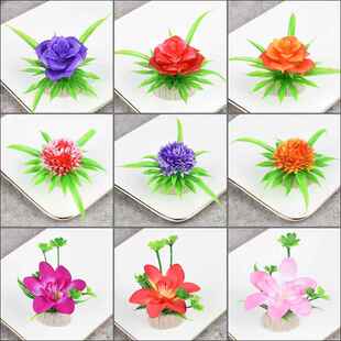 酒店餐厅点缀兰花仿真花冷菜刺身菜品盘饰意境小摆件摆盘装饰花草