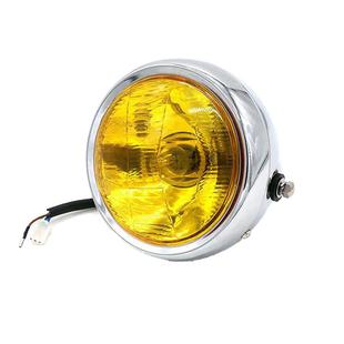 778改裝 摩托車YY 復大燈c太g125黃古玻璃前照燈哈近雷巡航圓遠光