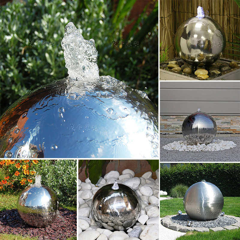 304镜面不锈钢空心水球户外花园装饰喷泉水景球凝视球80/100/120c