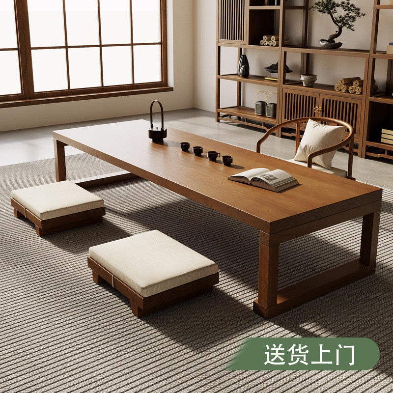 茶室实木榻榻米茶桌日式茶几桌原木泡茶桌简约民宿矮桌子飘窗桌子
