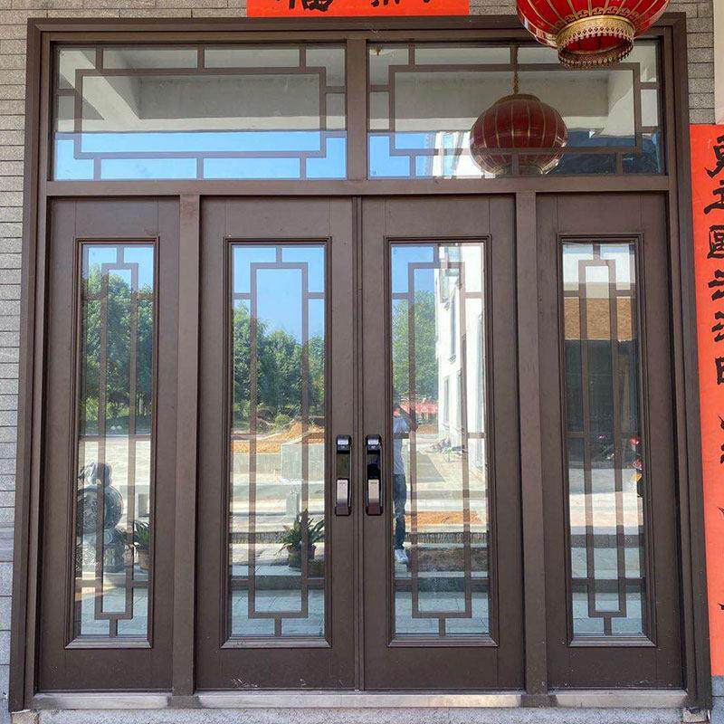 锌合金别墅大门进户门农村自建房大门入户门堂屋客厅钢化玻璃大门