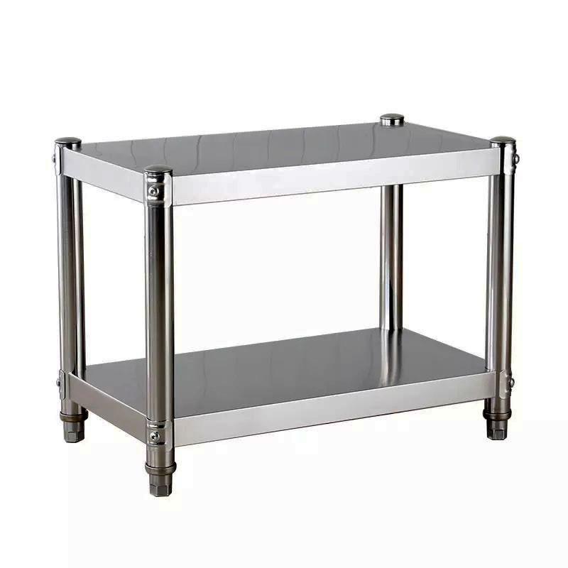 厨房不锈钢置物架两层微波炉烤箱电饭煲免打孔落地收纳整理货架子