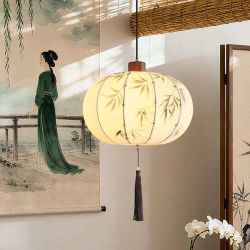 宋氏美学禅意小吊灯新中式玄关仿古过道吊线灯复古造景茶室吊线灯