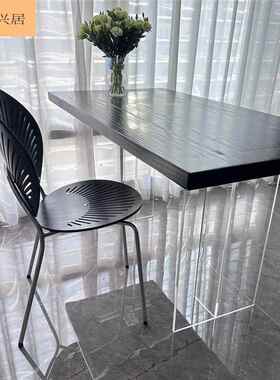 极简亚克力102003木悬原浮餐桌椅风客厅书桌电脑桌小户型长实方形