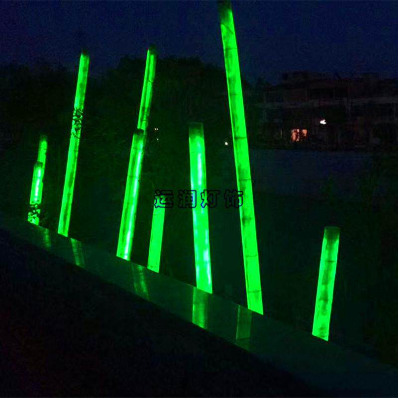 LED竹子灯户外草坪灯花园公园庭院玻璃钢景观灯仿真发光竹灯