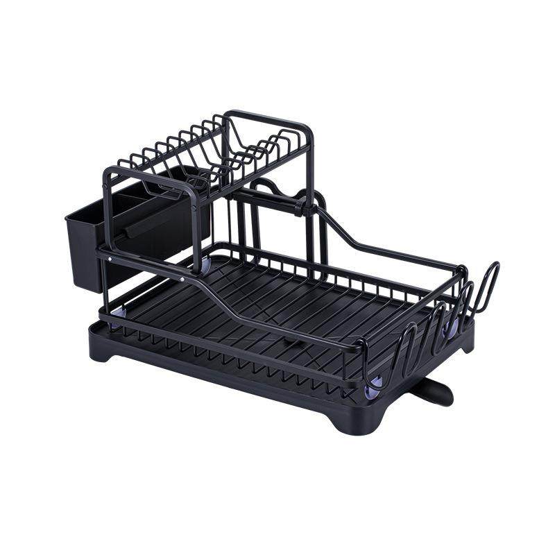 厂家直销铝制厨房碟架铝合金双层加厚拆装沥水碗碟架厨房置物架