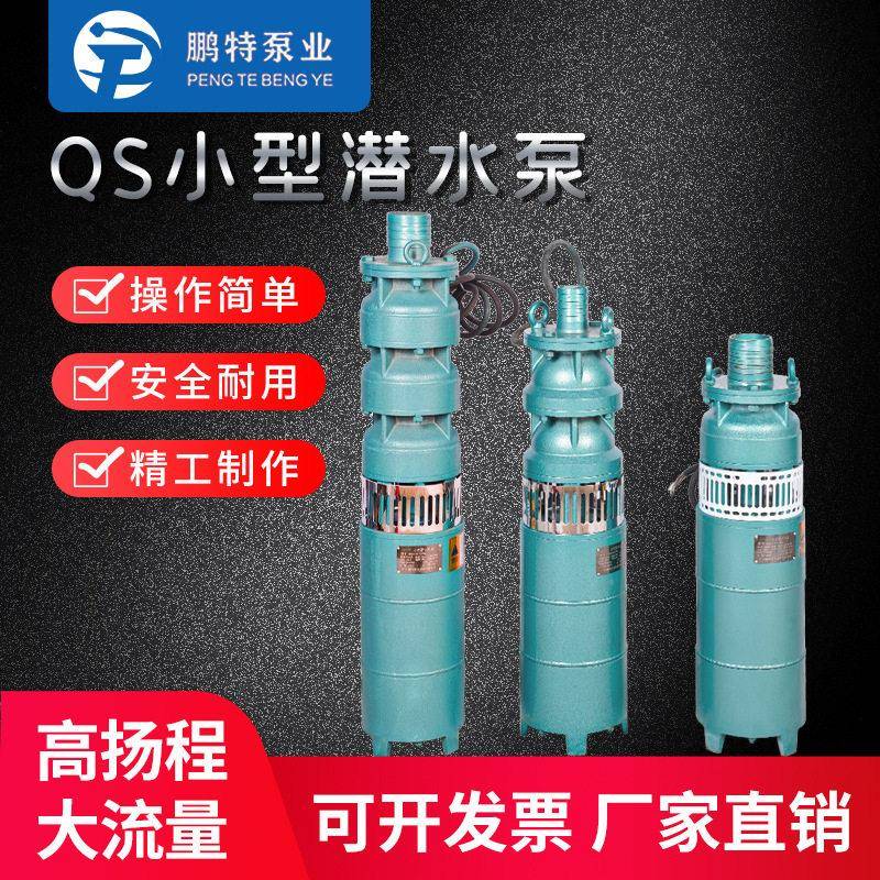 QS潜水泵深井泵小型家用景观喷泉泵大流量扬程充水式潜水电泵