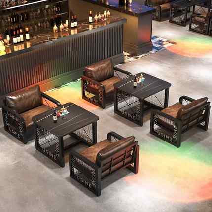 古酒吧卡座沙发复工业风酒馆茶清烧烤店音吧乐餐吧楼商用684桌椅