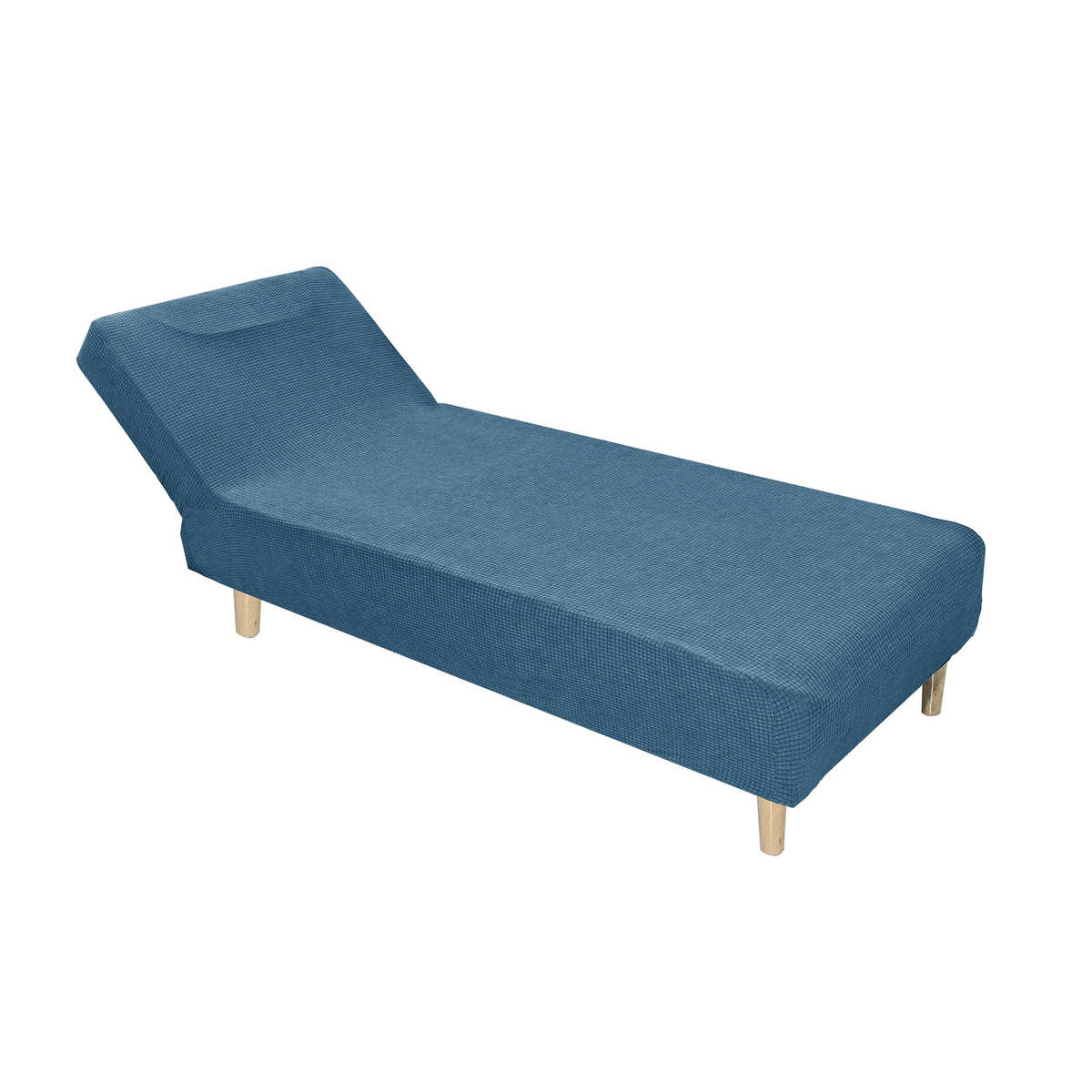 跨境chaise lounge防水格纹无扶手贵妃沙发套弹力室内休闲椅套