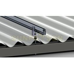 彩钢瓦顶太阳能铝合金支架缝 太阳能钢光伏支YIU架用屋立不锈瓦夹