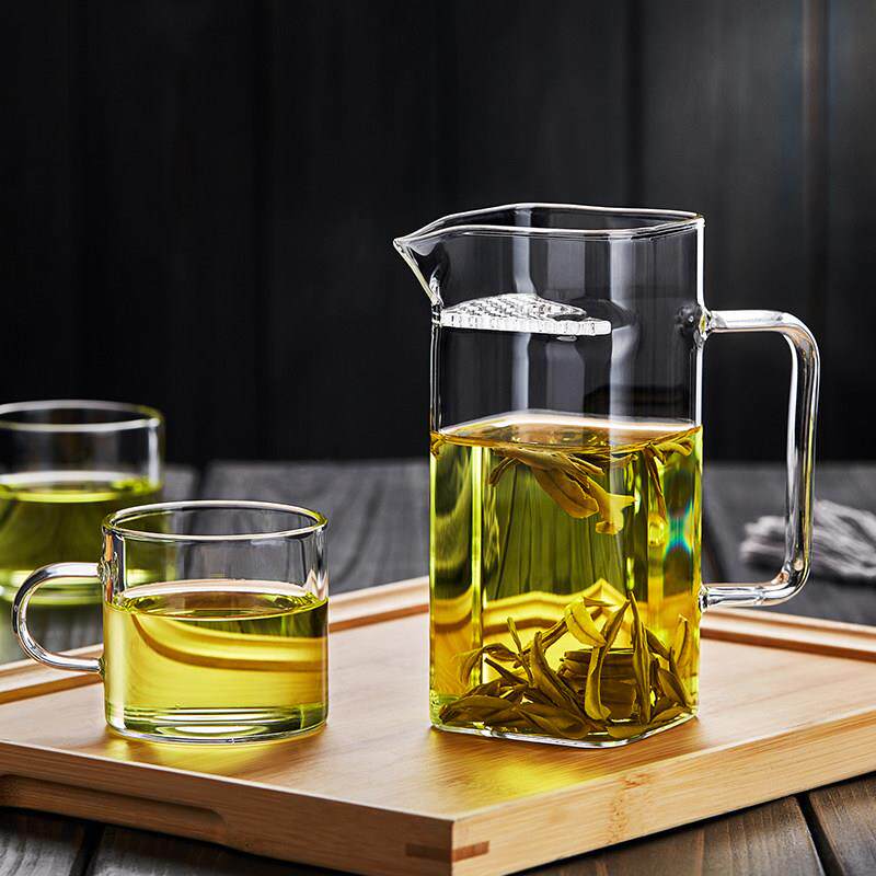 玻璃泡茶壶绿茶泡茶器一体过滤公道杯月牙分茶杯耐热红茶茶具套组