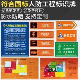 人防标识牌 民防工程标牌 应急避难场所防空地下室反光铝制标志牌
