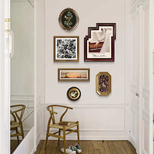 壁画不规则艺术小众欧式组合装饰画挂画复古客厅中古酒店书房卧室