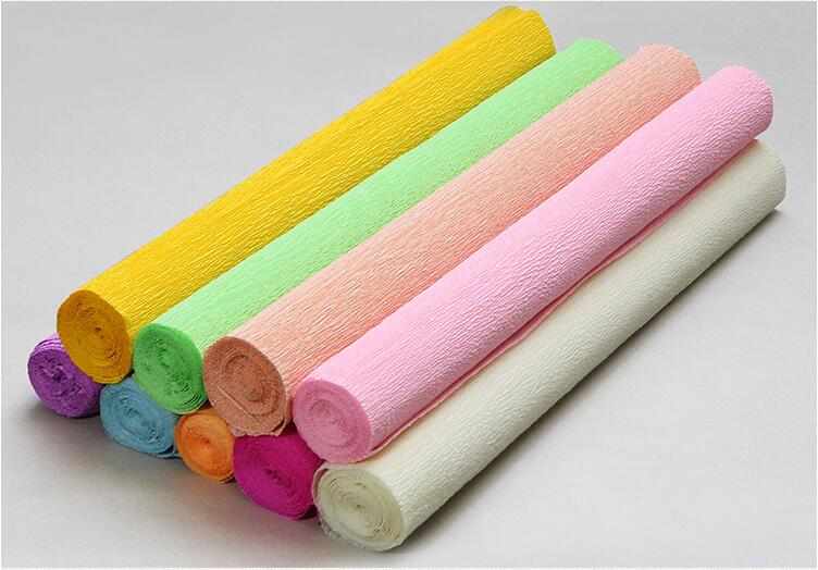 彩色皱纹纸卷边纸伸缩纸手揉纸diy手工材料玫瑰花鲜花花束包装纸详情2