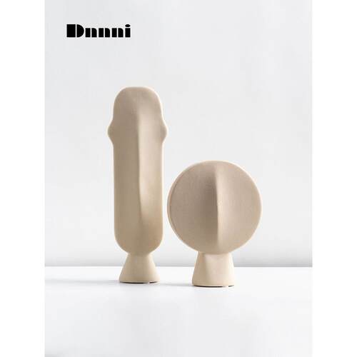 Dnnni人脸花器抽象陶瓷客厅居家简约现代样板房插花软装摆件创意