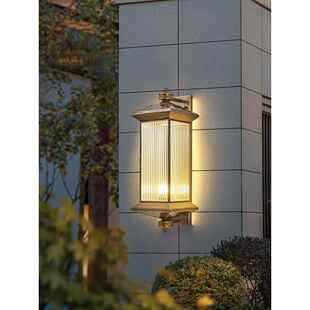 全铜太阳能户外防水壁灯别墅庭院外墙户外屋簷灯室外院子大门两侧