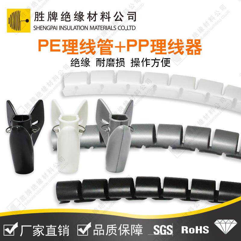 PE理线管PP理线器开口式包线管家用电脑线缆收纳管塑料保护套管