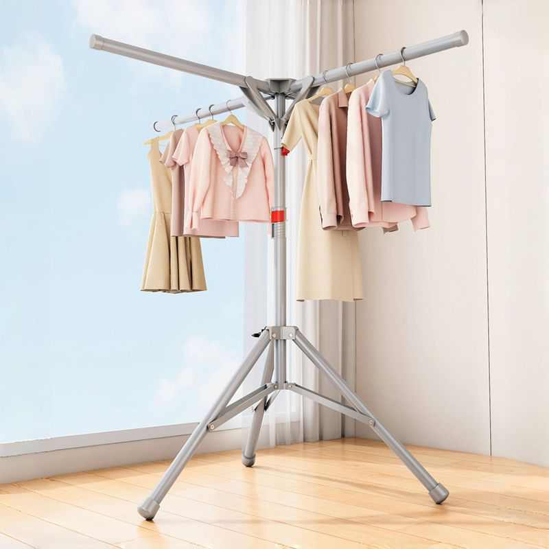 折叠晾衣架落地室内家用伸缩阳台简易挂衣晾衣杆户外双杆衣服架子