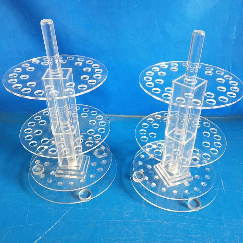 有机玻璃圆盘吸管架立式可旋转刻度移液管架实验室仪器用厂家批发