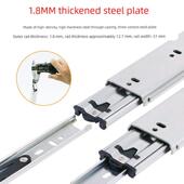 51宽带锁重型滑轨工业自锁抽屉轨道加长加厚道轨侧装 滑道三节导轨