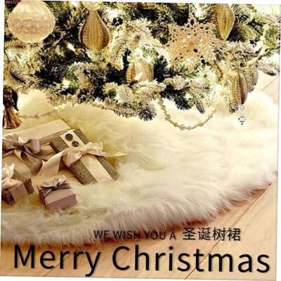 christmas decoration 1PCS 80cm White Plush Tree Skirts Fur C