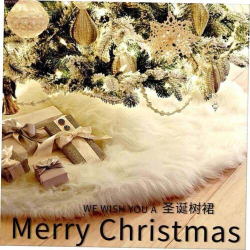 christmas decoration 1PCS 80cm White Plush Tree Skirts Fur C