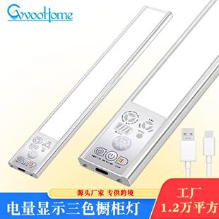 饰灯爆款 照明装 USB橱柜灯led感应灯条三色温亮度可调节柔光款