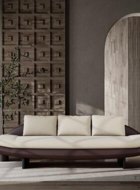 轻奢软包贵妃椅家用简约设计客厅躺卧沙发大小户型极简皮艺贵妃榻