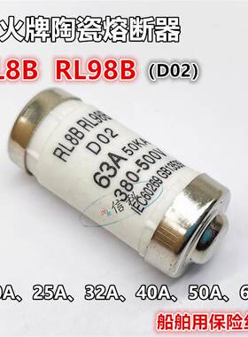 RL8B RL98B星火船舶用熔断器D02保险丝380V-500V 32A 40A 50A 63A