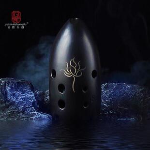 高档乐云新黑陶埙专业演级10孔十孔笔奏筒初陨学者自学入门古埙勋