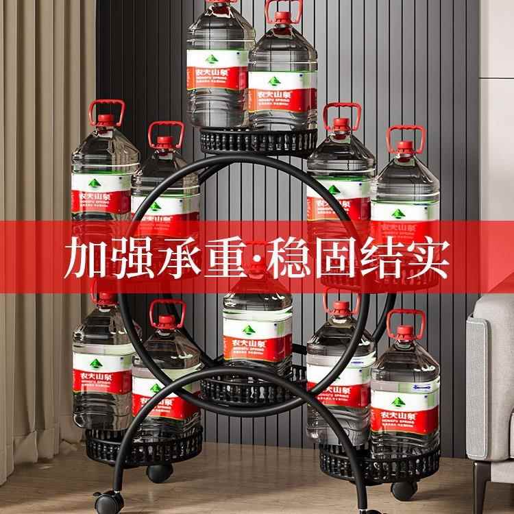 花架子客地式阳台花架多NSI层厅圆形带轮移动落艺摆放置物架花盆