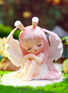 新款直销少女心安娜小天使摆件搪胶工艺品可爱女生桌面装饰品现货