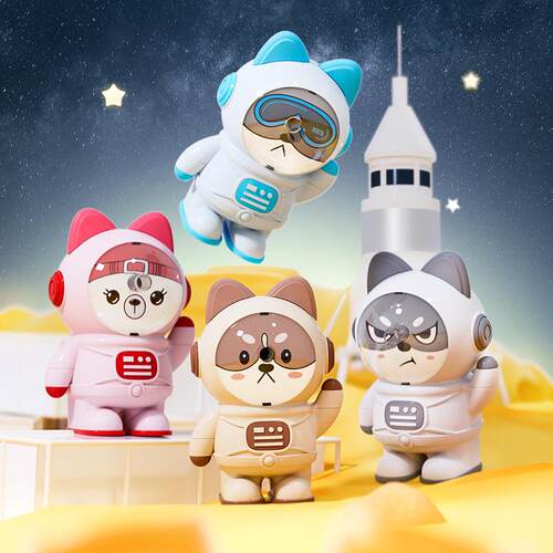 7835太空喵削笔刀自动进笔削笔器学生手摇卡通卷笔刀宇航员转笔刀