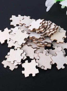 100Pcs/Set Unfinished Wooden Jigsaw Freeform Blank Puzzles