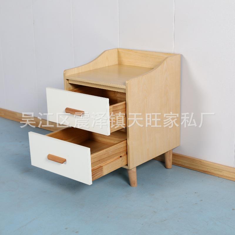 橡胶木适老化床头柜多层抽屉床头柜千岩适老化家具储物柜多种颜