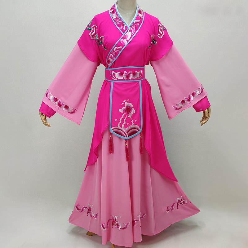 高档戏剧戏戏越剧花曲旦丫头宫女绣花古斜领海浪宫女装服装表演演