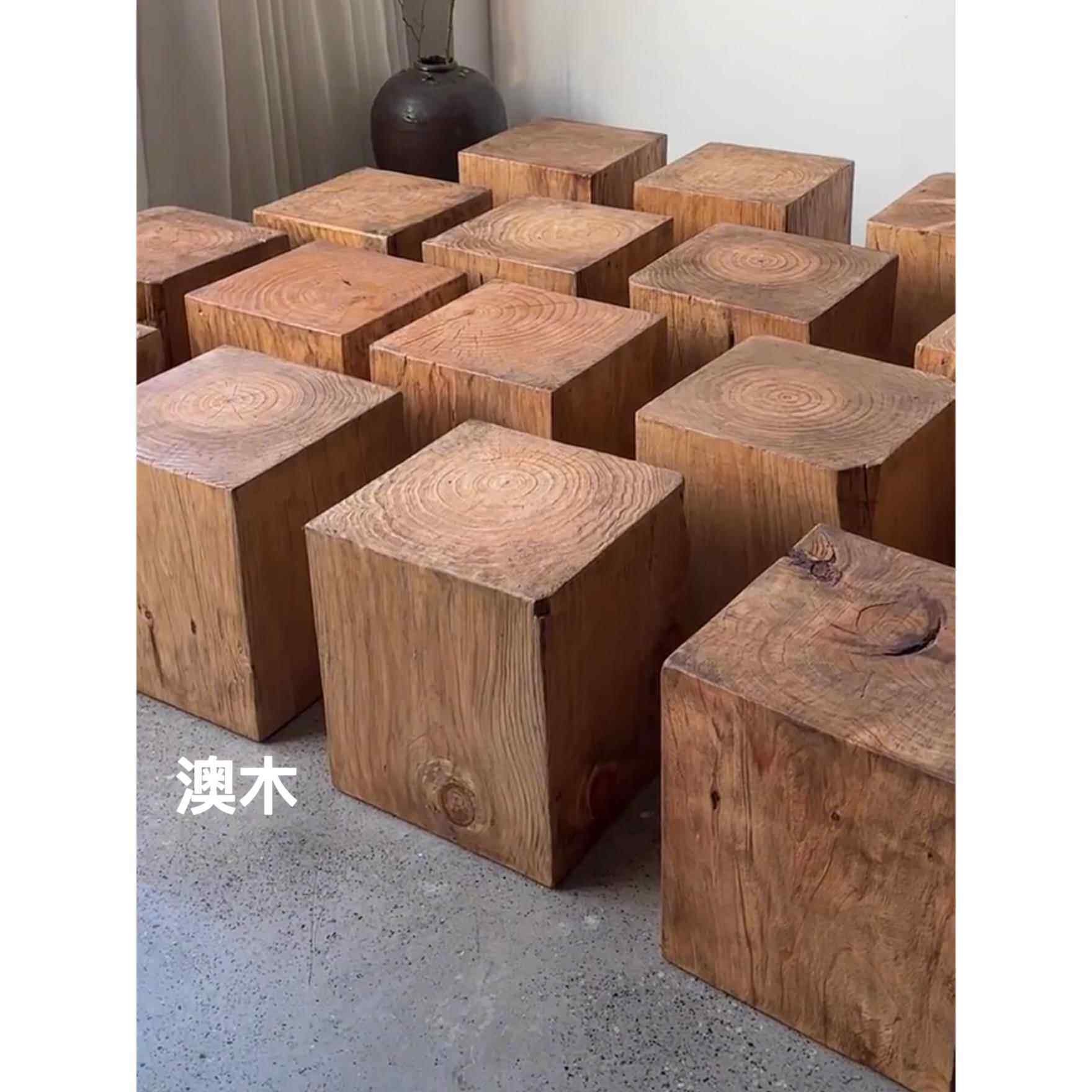 实木墩子树桩茶几沙发边角几民宿原木根雕木桩床头柜花盆底座摆件