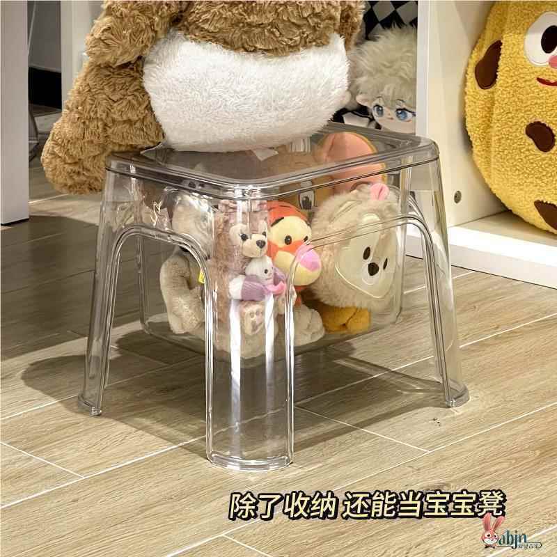 娃娃收纳筒毛绒玩偶布收纳桶儿童玩具公仔整理收纳神器透明储物凳