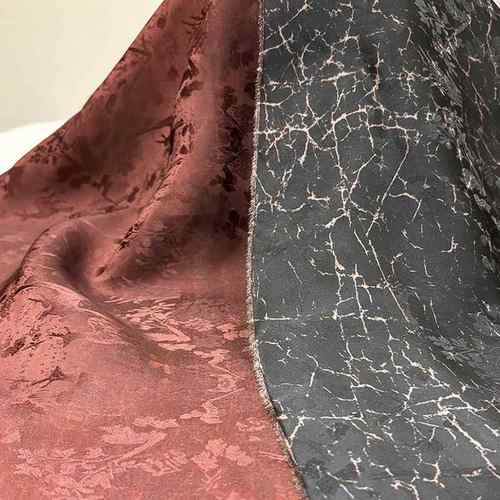 纱香龟裂纹重锻云面料红云纱仿真丝CRZ国风新中中式服装面料