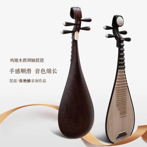 高档视频选琴 微调机械轴琵琶乐器鸡红木初学翅练习演业奏考专级