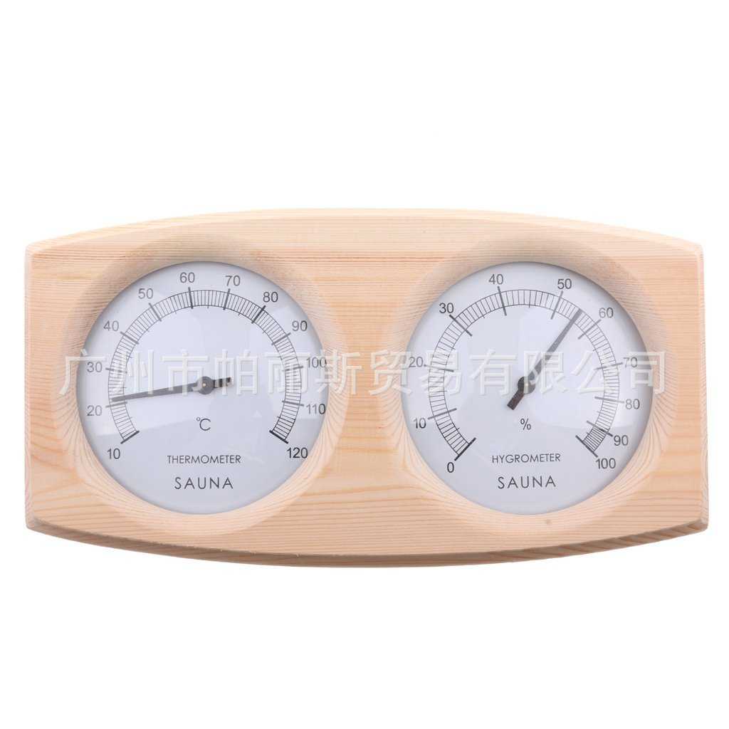 厂家直供 桑拿房配件木质温度计 桑拿设备温湿度计 桑拿温湿度表