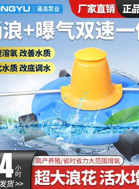 涌浪式增氧机推浪鱼塘河塘池塘专用大型养殖增氧泵鱼全套耕水式