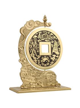 镇*之宝旋转摆件大铜钱摆件吉祥如意铜钱摆件