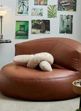 懒人沙发阳台可躺可榻榻米坐垫小型APM卧室黑色户红单人沙网发睡