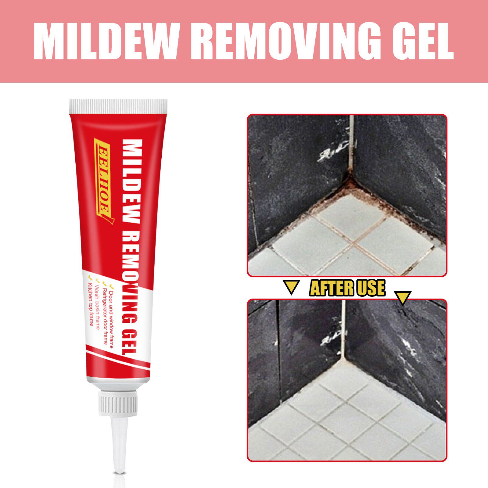 EELHOE Tile Mold Remover, Bathroom and Kitchen Wall Stain Cl - 实物图