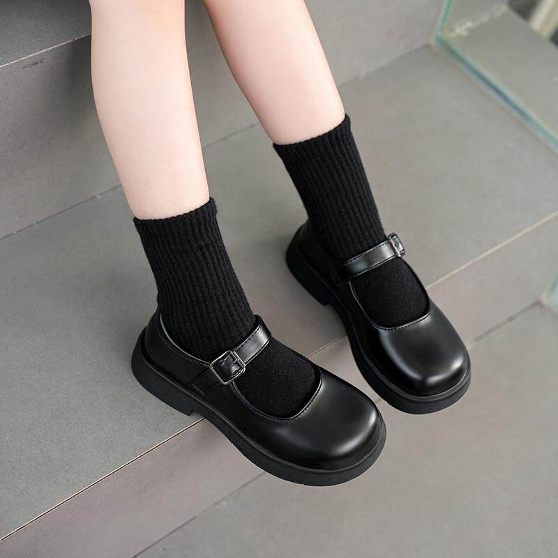 儿童演出防滑黑皮鞋初中生小学生白黑色小皮鞋日系少女校服礼仪鞋