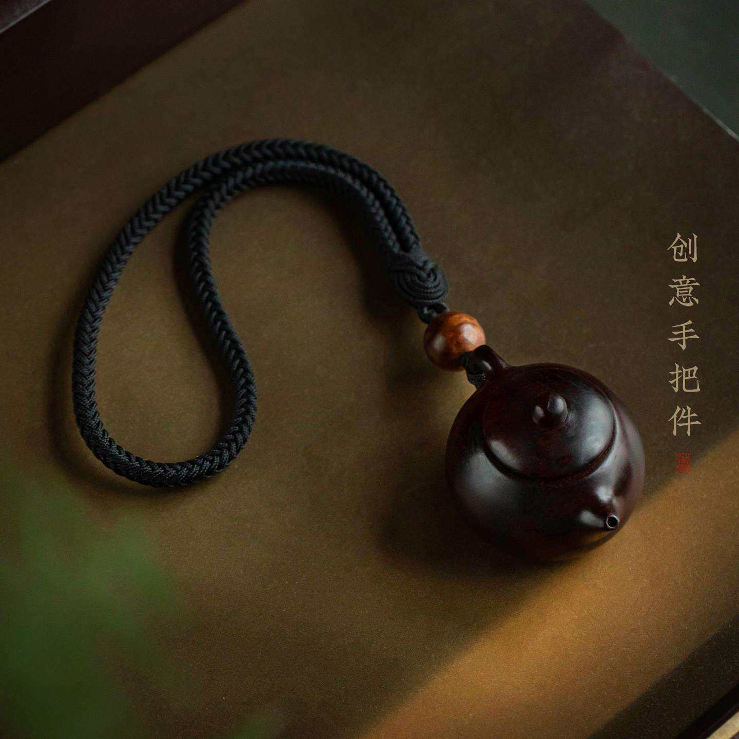 大善堂小叶檀把式把手把件文玩中手把壶壶D8509随身盘玩把玩件送