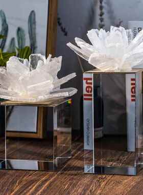 球新晶花摆件进天然晶石水饰品门客厅样2707板间桌面现代简约轻奢