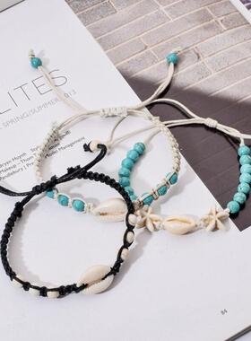 Simple Natural Stone Hand-woven Shell Bracelet Adjustable